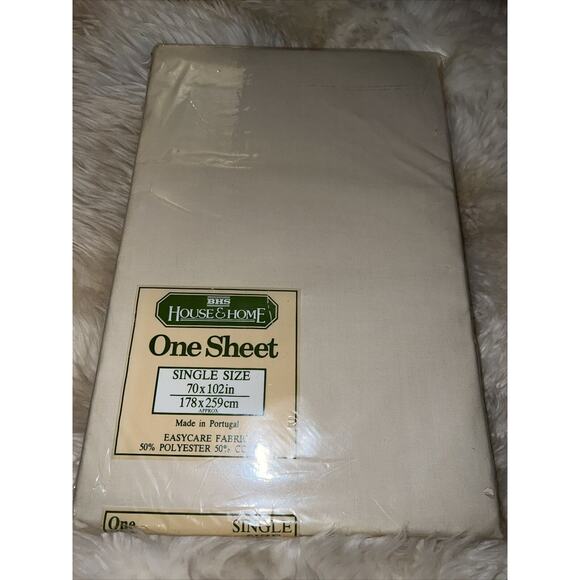 House And Home BHS Single Twin Size Sheet Flat NOS Easy Care Portugal 70x102 In - Picture 1 of 5